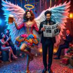 DALL·E 2024-01-04 09.13.18 - A creative New Years scene with a twist. On one side, theres a jovial New Year Angel, embodying the spirit of celebration. The angel, of Hispanic de.png